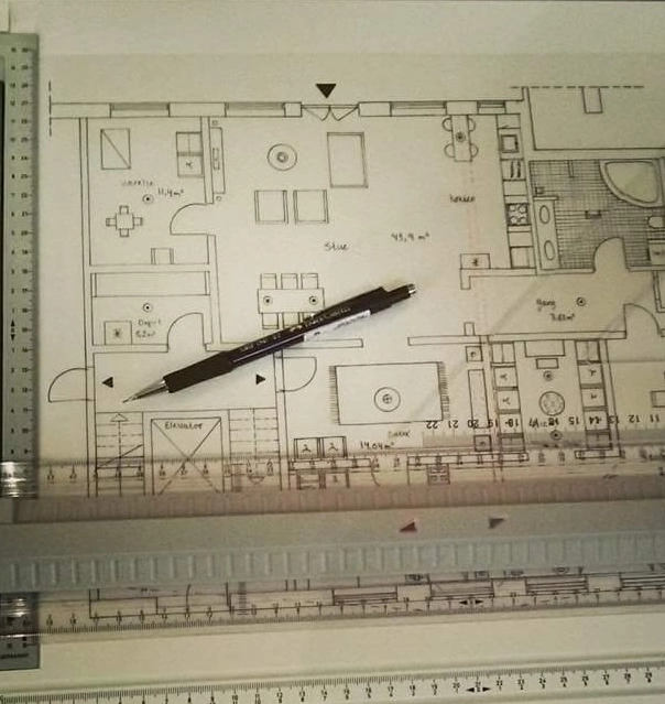 Sketches of floor plans