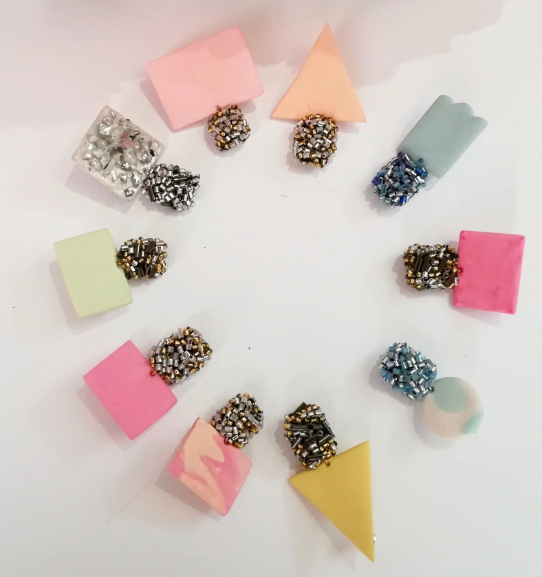 Handmade poly clay earrings